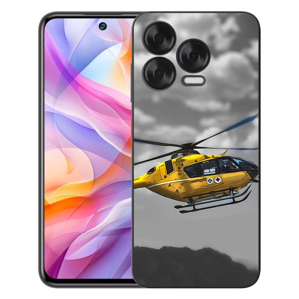 Gelový kryt mmCase na ZTE Blade V70 Vita - žlutá helikoptéra