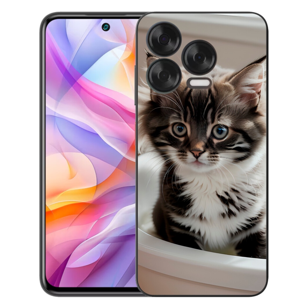 Gelový kryt mmCase na ZTE Blade V70 Vita - zvědavé kotě