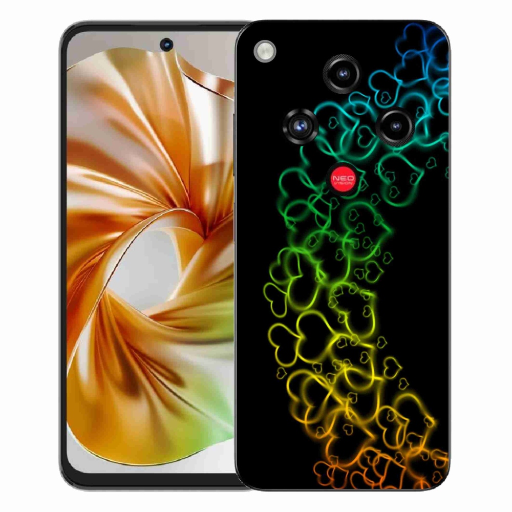 Gelový kryt mmCase na ZTE Nubia Focus 2 - barevná srdíčka