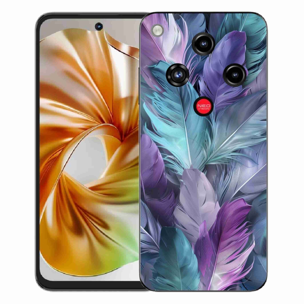 Gelový kryt mmCase na ZTE Nubia Focus 2 - barevné peří 2