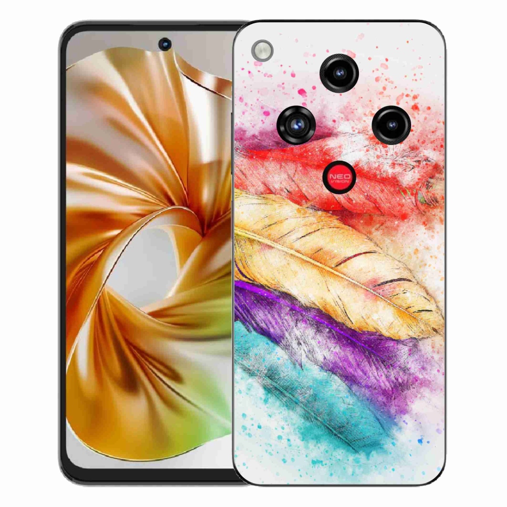 Gelový kryt mmCase na ZTE Nubia Focus 2 - barevné peří