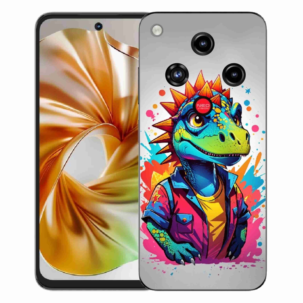 Gelový kryt mmCase na ZTE Nubia Focus 2 - barevný dinosaurus