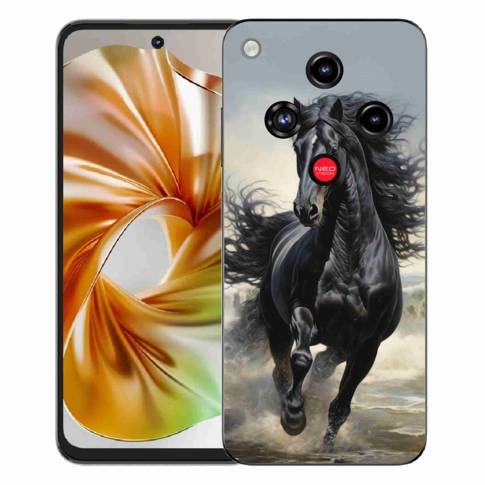 Gelový kryt mmCase na ZTE Nubia Focus 2 - běžící černý kůň