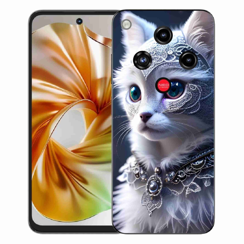 Gelový kryt mmCase na ZTE Nubia Focus 2 - bílá kočka
