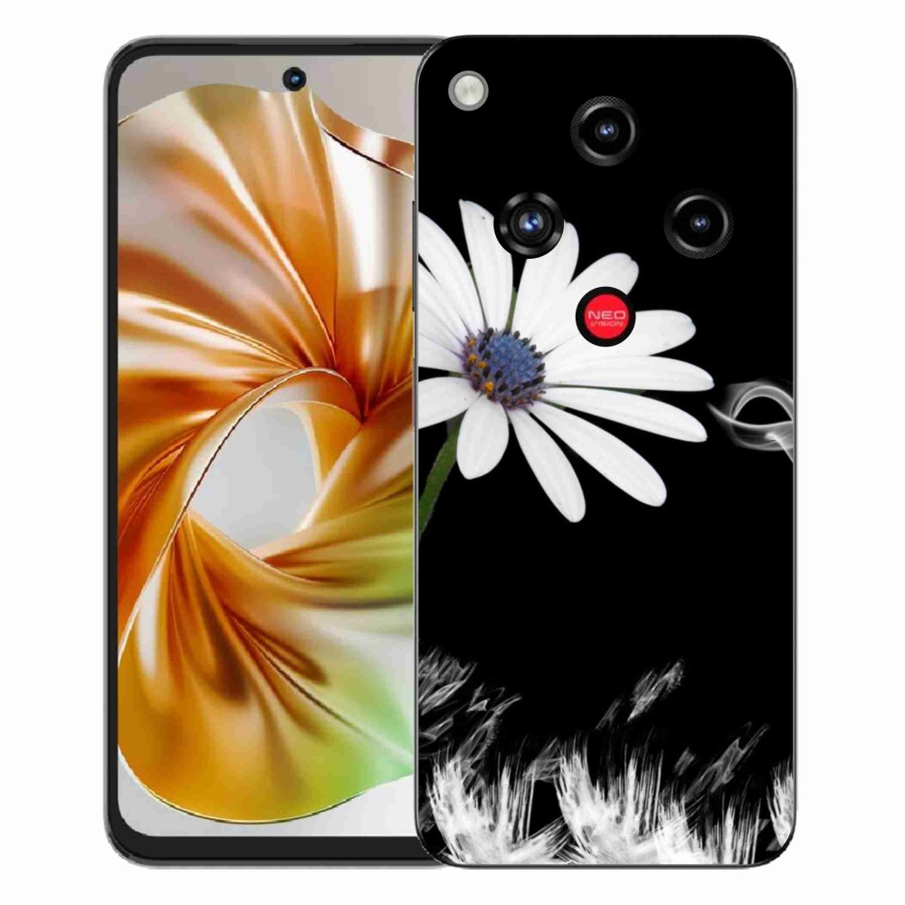 Gelový kryt mmCase na ZTE Nubia Focus 2 - bílá květina