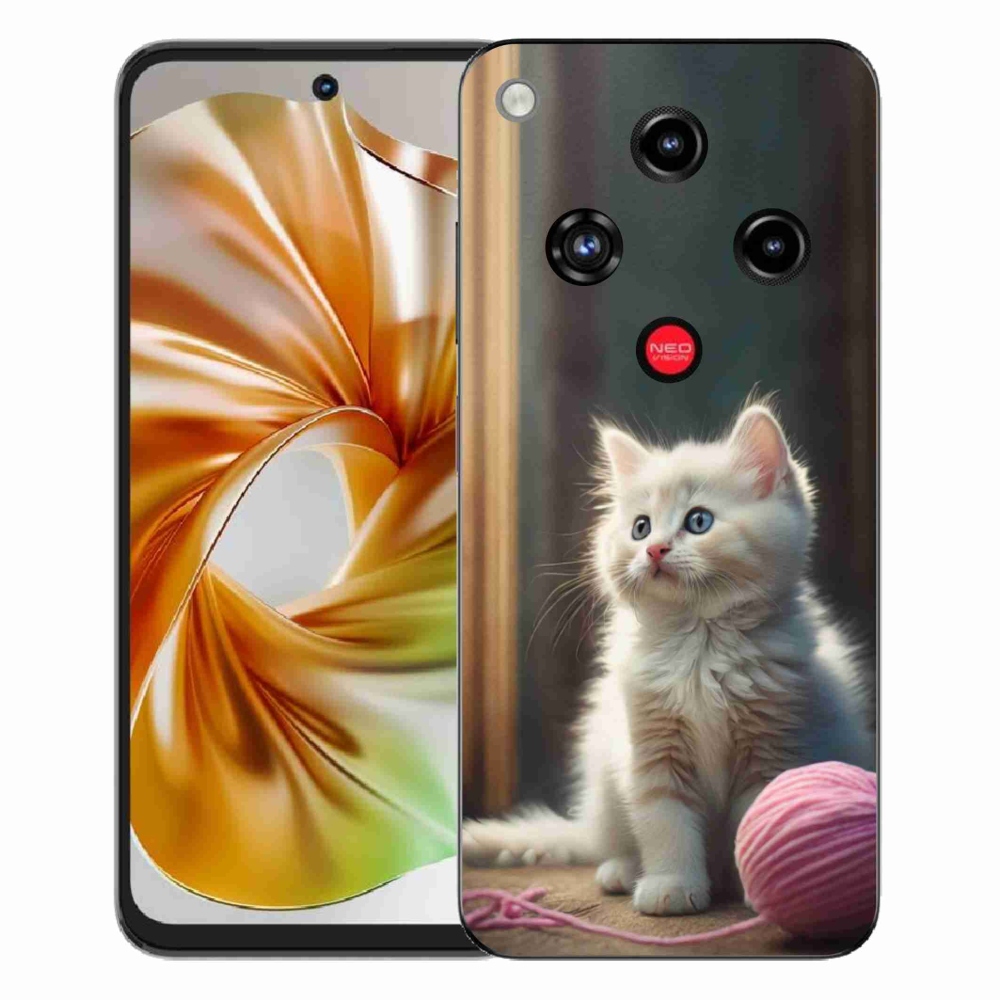 Gelový kryt mmCase na ZTE Nubia Focus 2 - bílé kotě 2