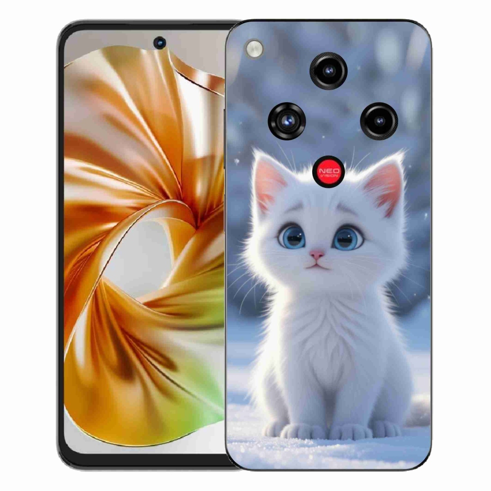 Gelový kryt mmCase na ZTE Nubia Focus 2 - bílé kotě 3