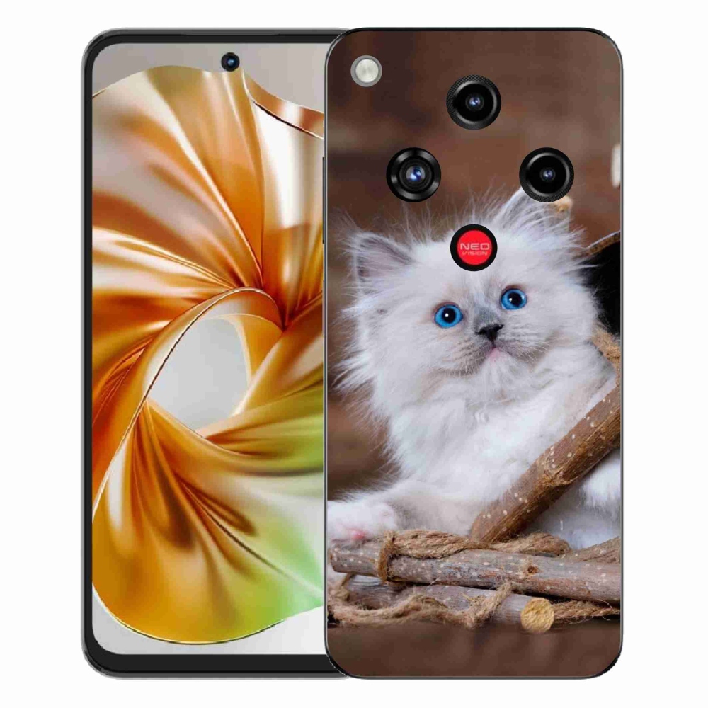 Gelový kryt mmCase na ZTE Nubia Focus 2 - bílé kotě