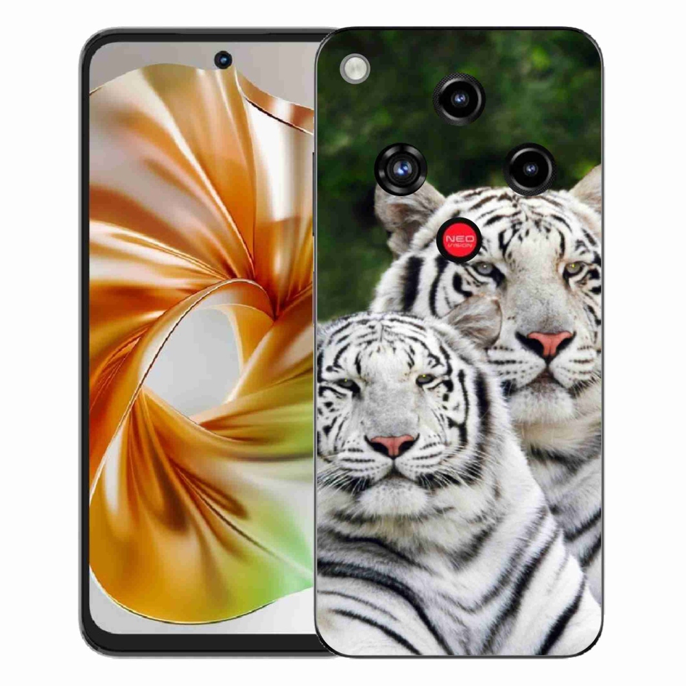 Gelový kryt mmCase na ZTE Nubia Focus 2 - bílí tygři