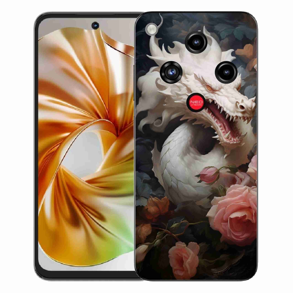 Gelový kryt mmCase na ZTE Nubia Focus 2 - bílý drak