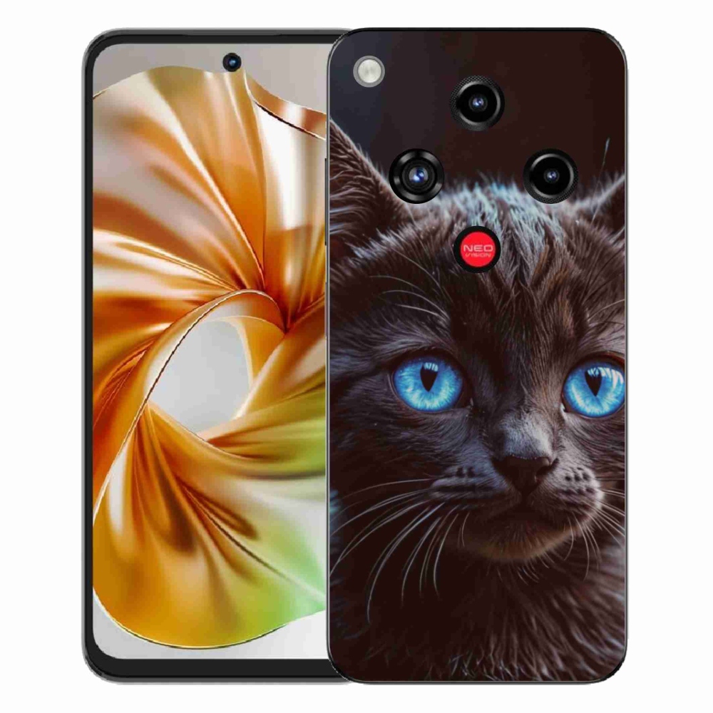 Gelový kryt mmCase na ZTE Nubia Focus 2 - černé kotě 2