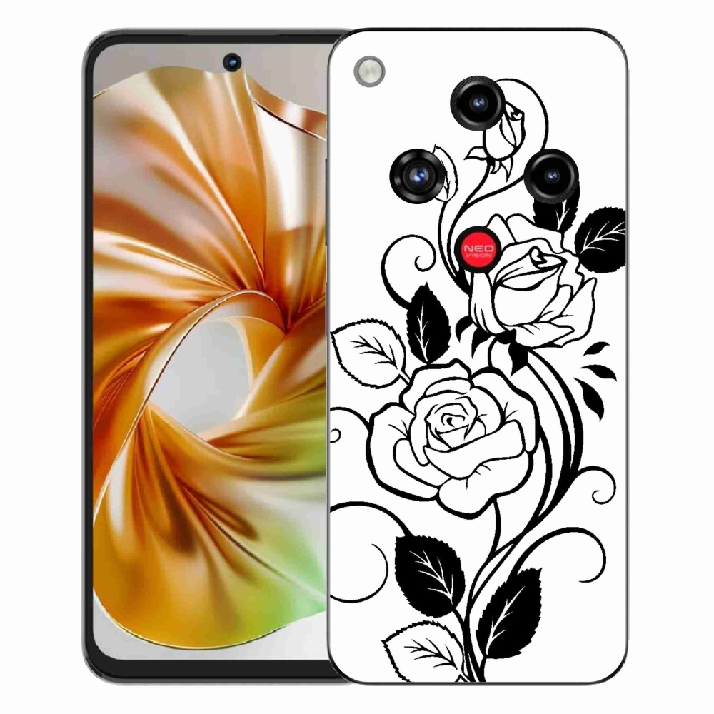 Gelový kryt mmCase na ZTE Nubia Focus 2 - černobílá růže