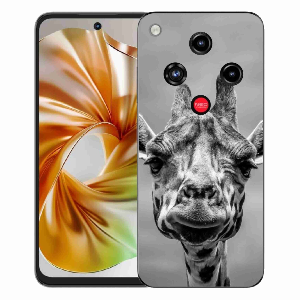Gelový kryt mmCase na ZTE Nubia Focus 2 - černobílá žirafa