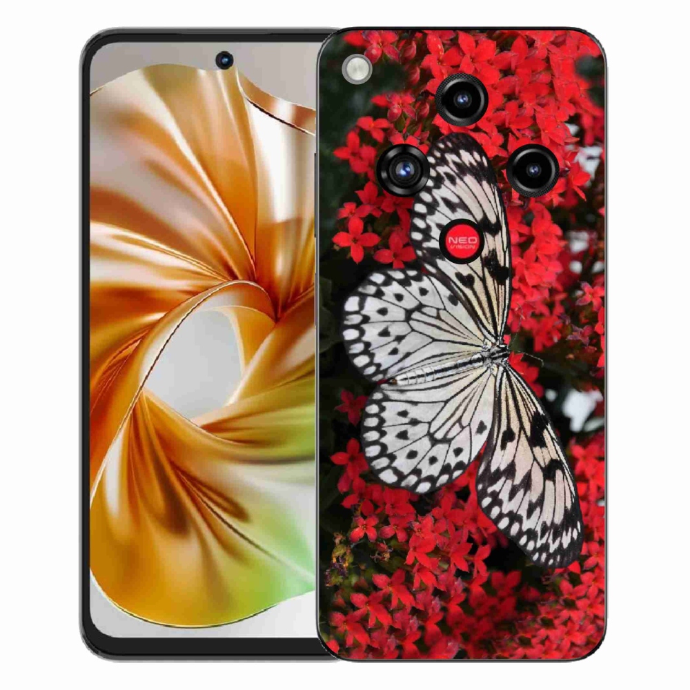 Gelový kryt mmCase na ZTE Nubia Focus 2 - černobílý motýl 1