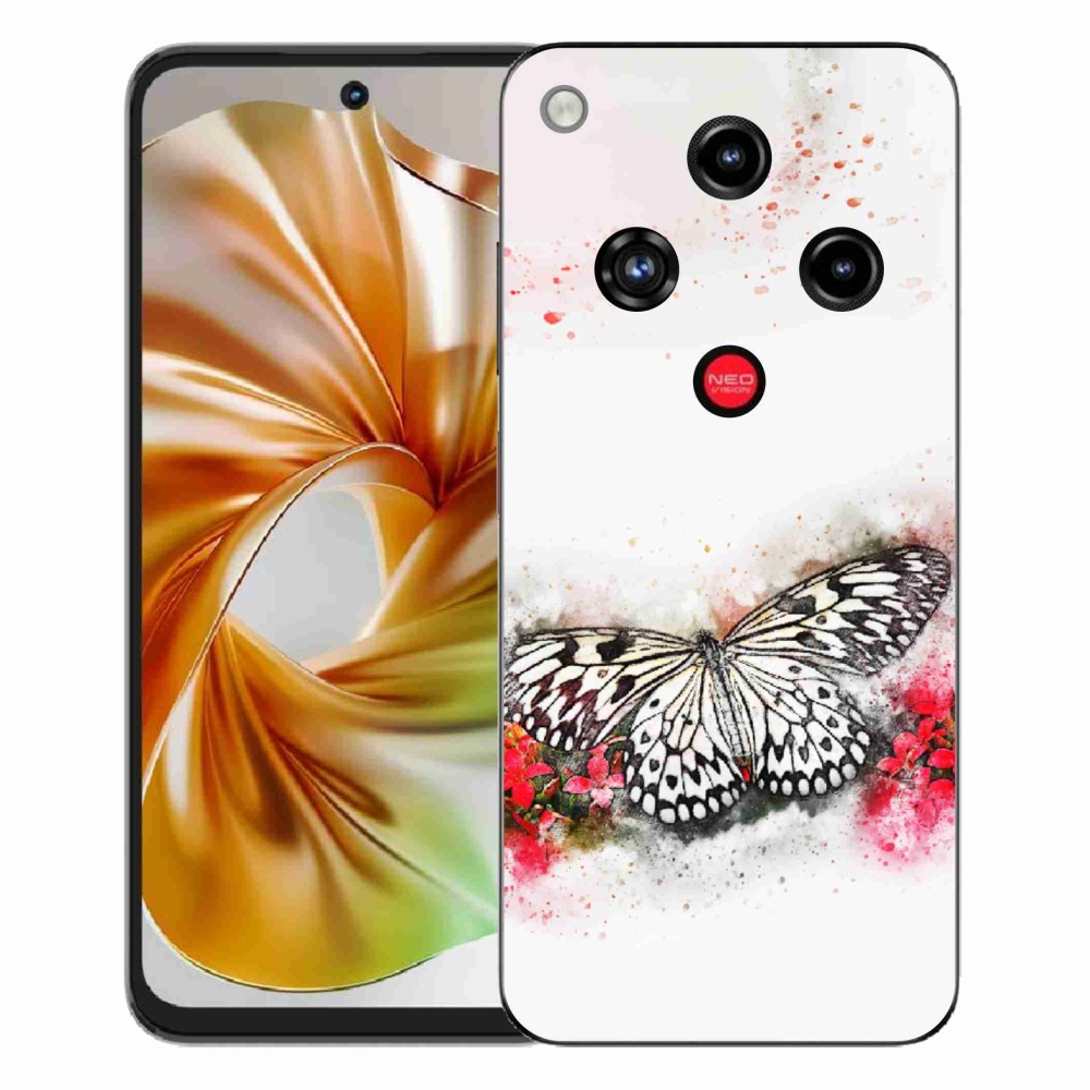 Gelový kryt mmCase na ZTE Nubia Focus 2 - černobílý motýl