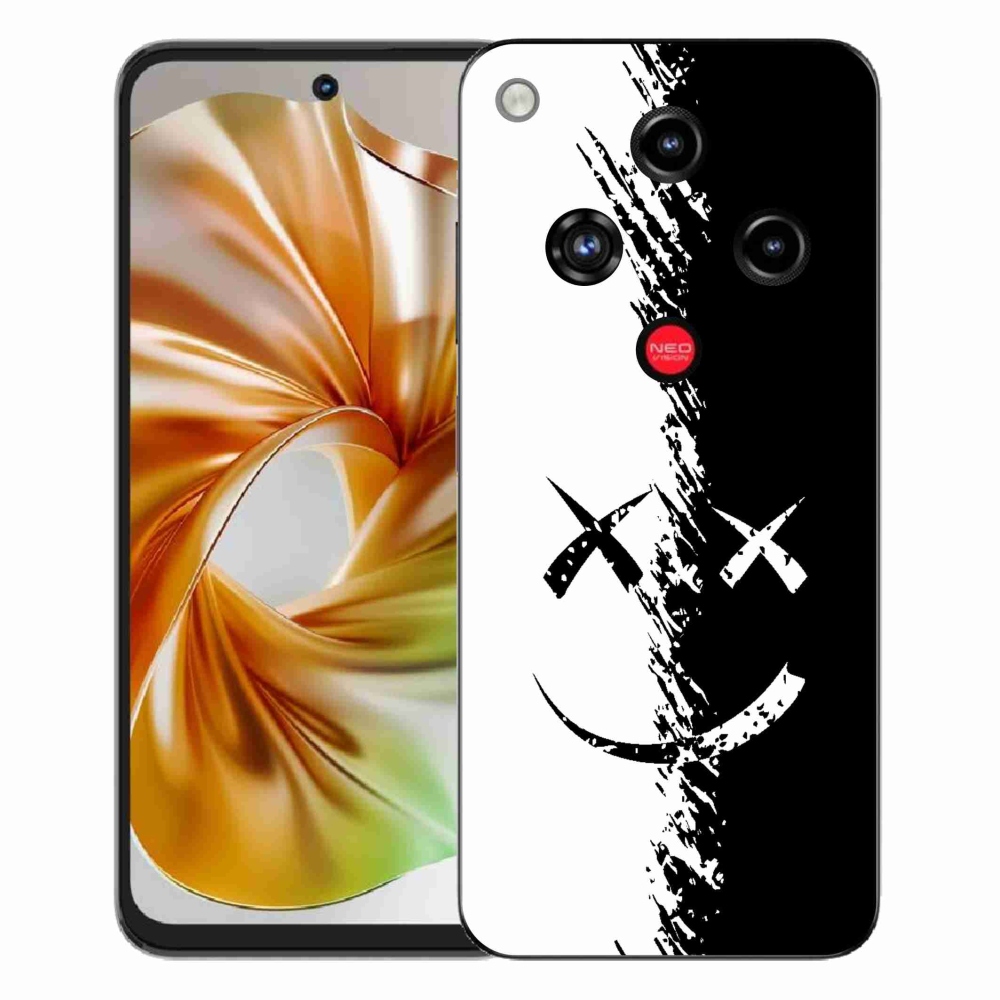 Gelový kryt mmCase na ZTE Nubia Focus 2 - černobílý smajlík