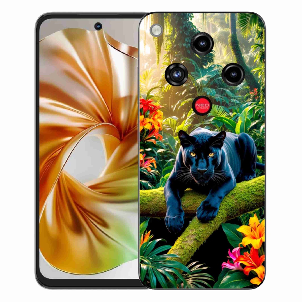 Gelový kryt mmCase na ZTE Nubia Focus 2 - černý panter v džungli