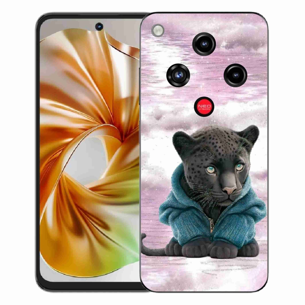 Gelový kryt mmCase na ZTE Nubia Focus 2 - černý panter ve svetru