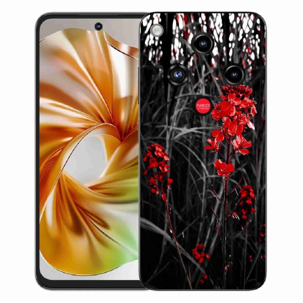 Gelový kryt mmCase na ZTE Nubia Focus 2 - červená rostlina