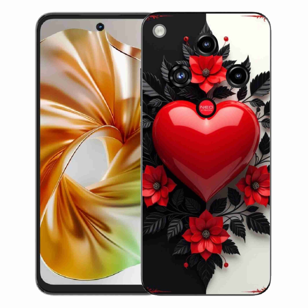 Gelový kryt mmCase na ZTE Nubia Focus 2 - červené srdce