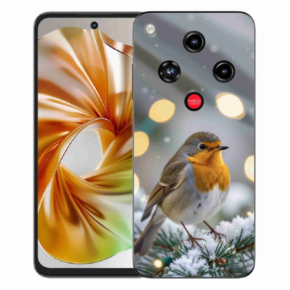 Gelový kryt mmCase na ZTE Nubia Focus 2 - červenka v zimě