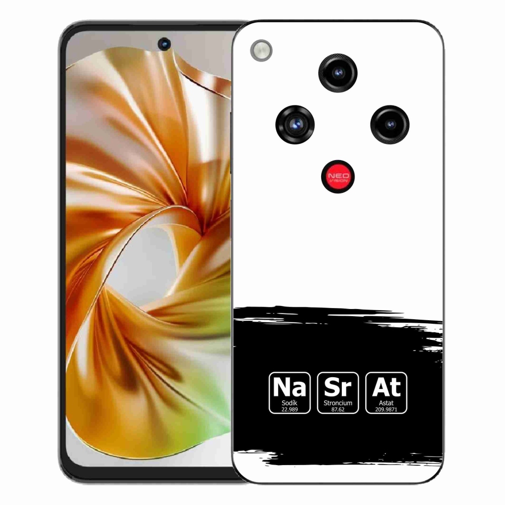 Gelový kryt mmCase na ZTE Nubia Focus 2 - chemické prvky černobílé pozadí