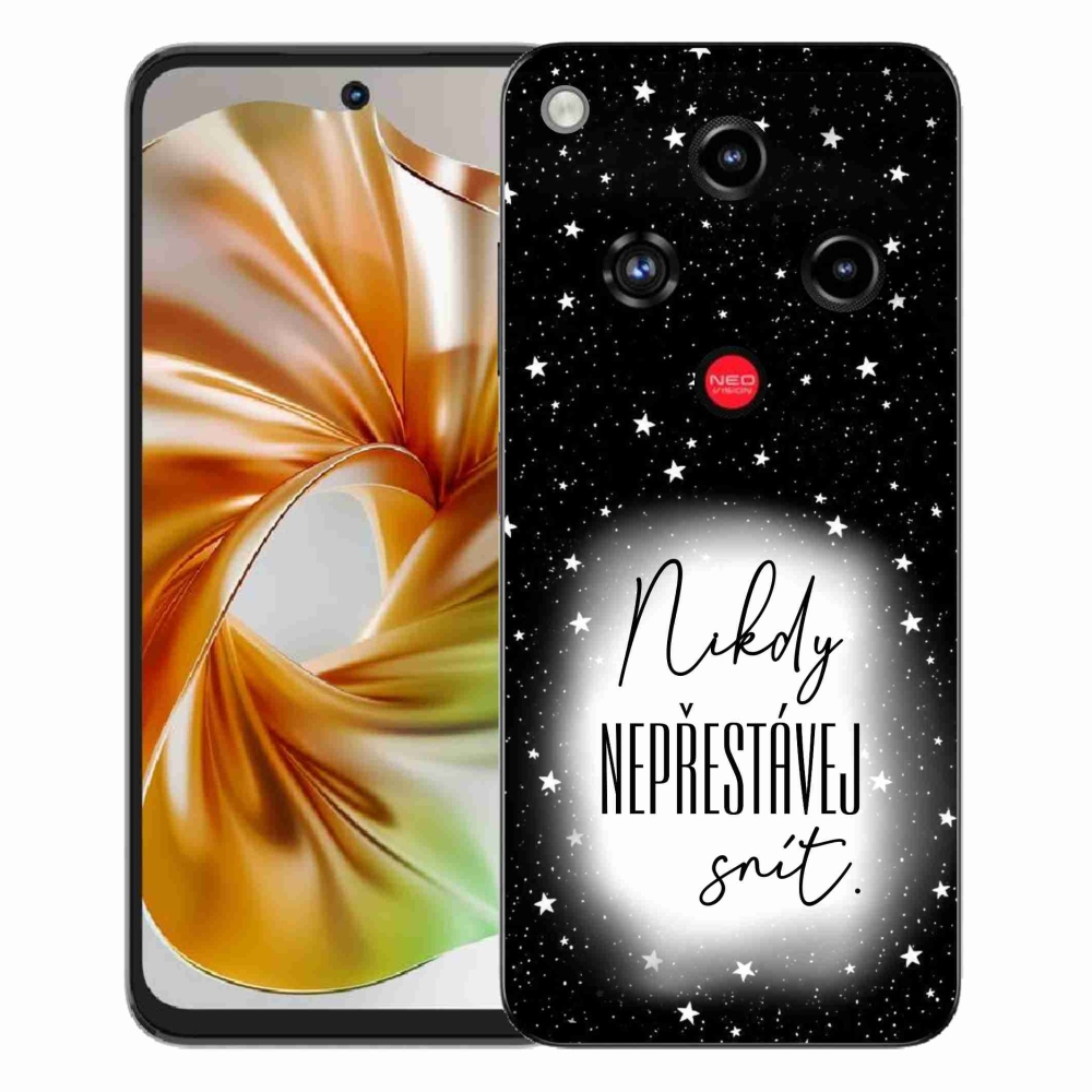 Gelový kryt mmCase na ZTE Nubia Focus 2 - citát 1 bíločerné pozadí