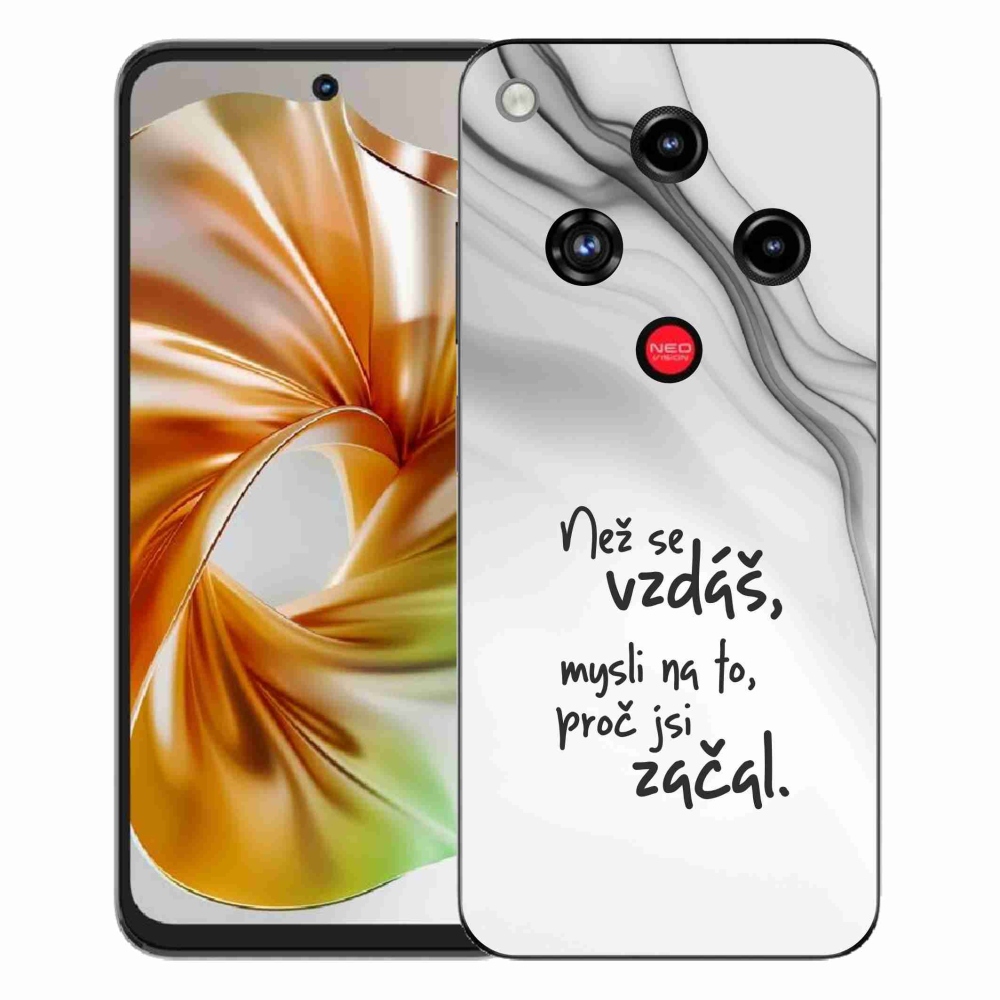 Gelový kryt mmCase na ZTE Nubia Focus 2 - citát 2 bílé pozadí