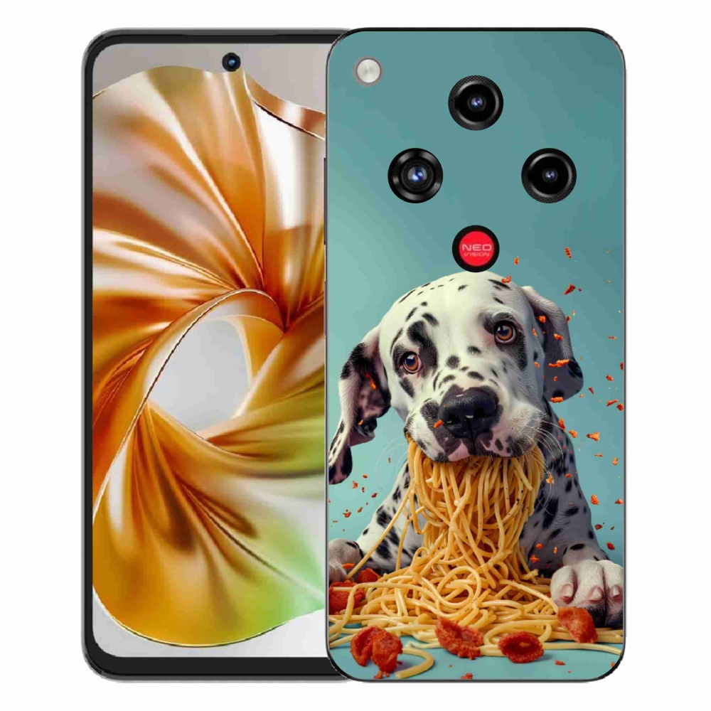 Gelový kryt mmCase na ZTE Nubia Focus 2 - dalmatin a špagety