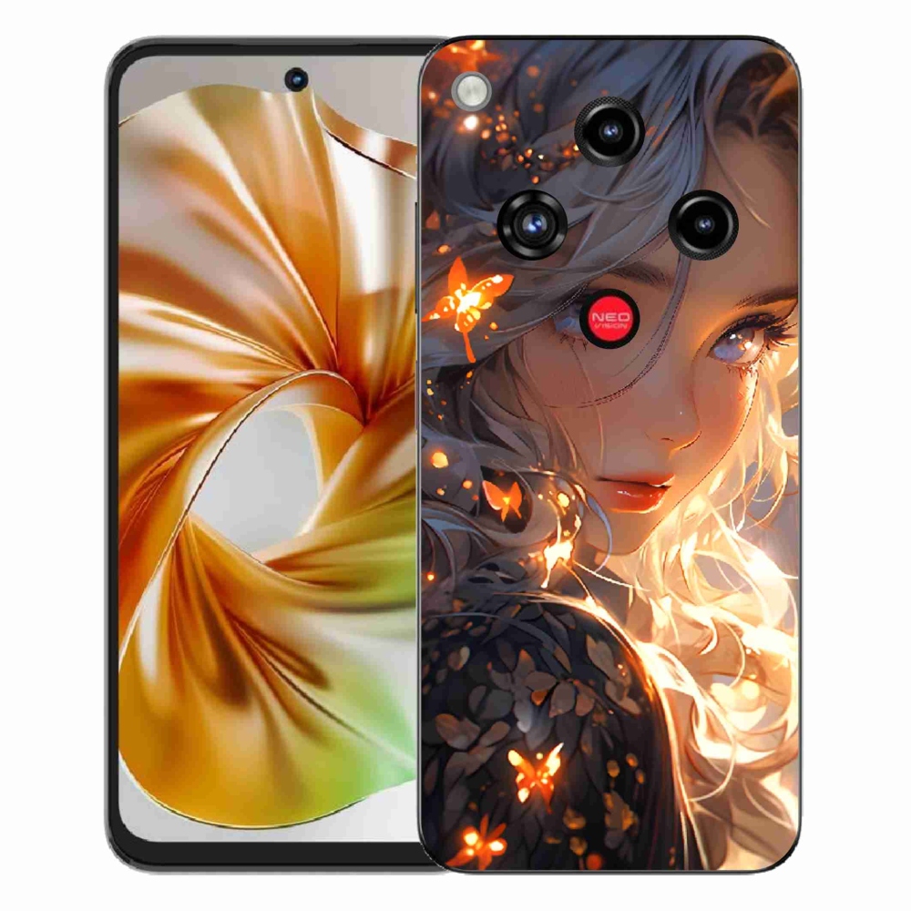 Gelový kryt mmCase na ZTE Nubia Focus 2 - dívka a motýli