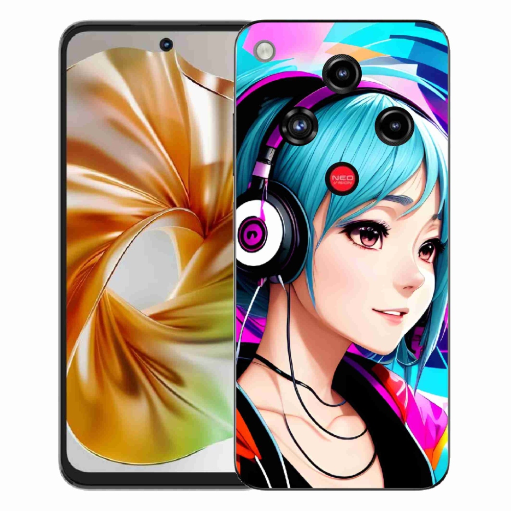 Gelový kryt mmCase na ZTE Nubia Focus 2 - dívka se sluchátky