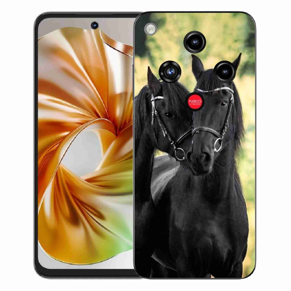 Gelový kryt mmCase na ZTE Nubia Focus 2 - dva černí koně