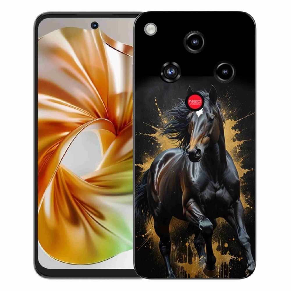 Gelový kryt mmCase na ZTE Nubia Focus 2 - elegantní černý hřebec