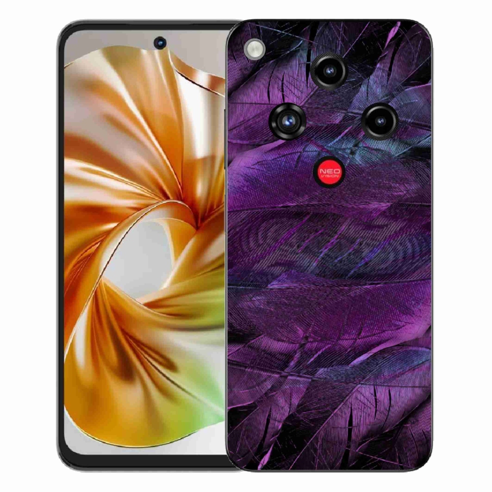 Gelový kryt mmCase na ZTE Nubia Focus 2 - fialová pírka