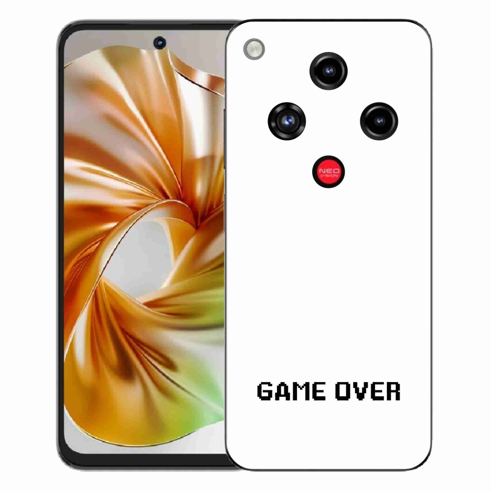 Gelový kryt mmCase na ZTE Nubia Focus 2 - game over bílé pozadí