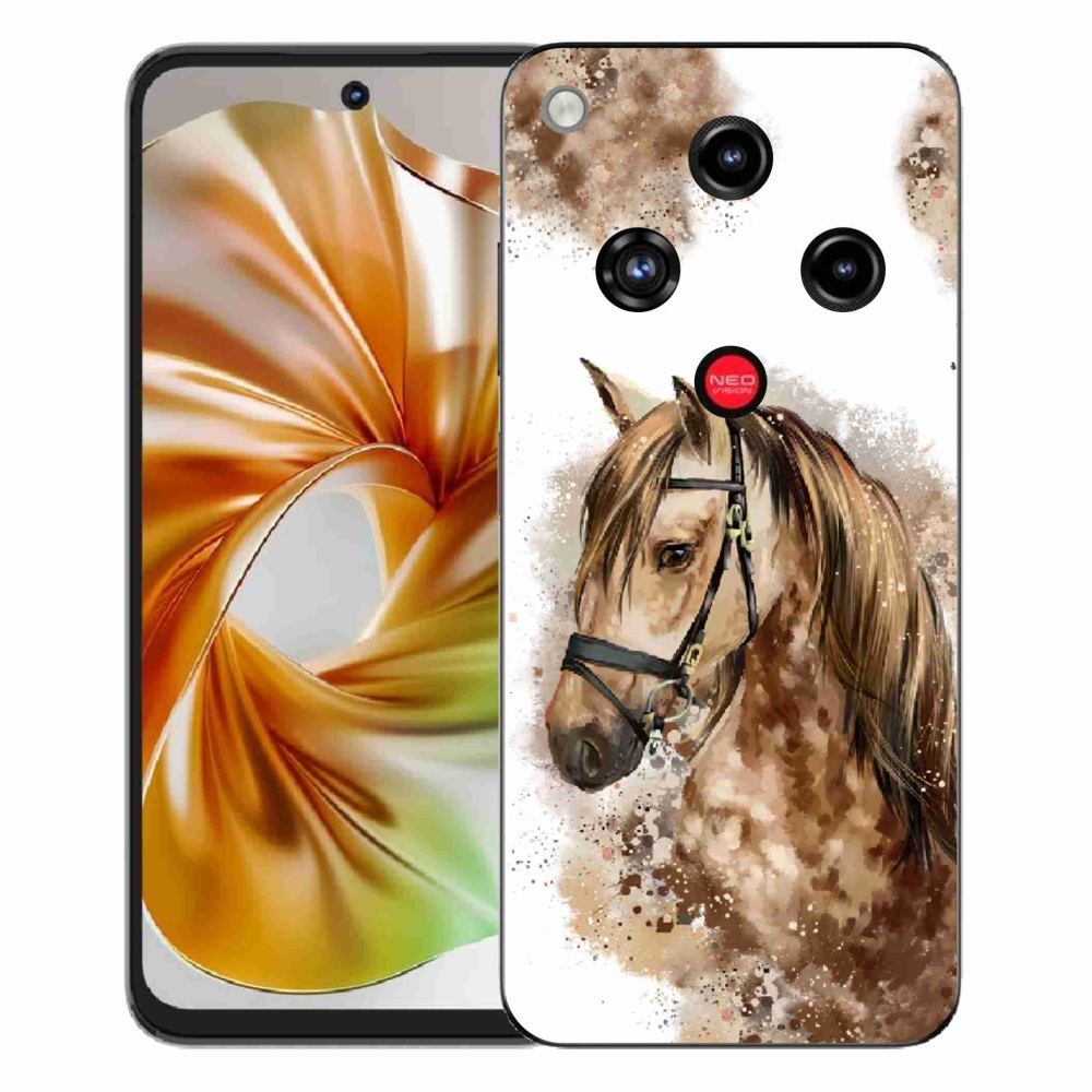 Gelový kryt mmCase na ZTE Nubia Focus 2 - hnědý kreslený kůň