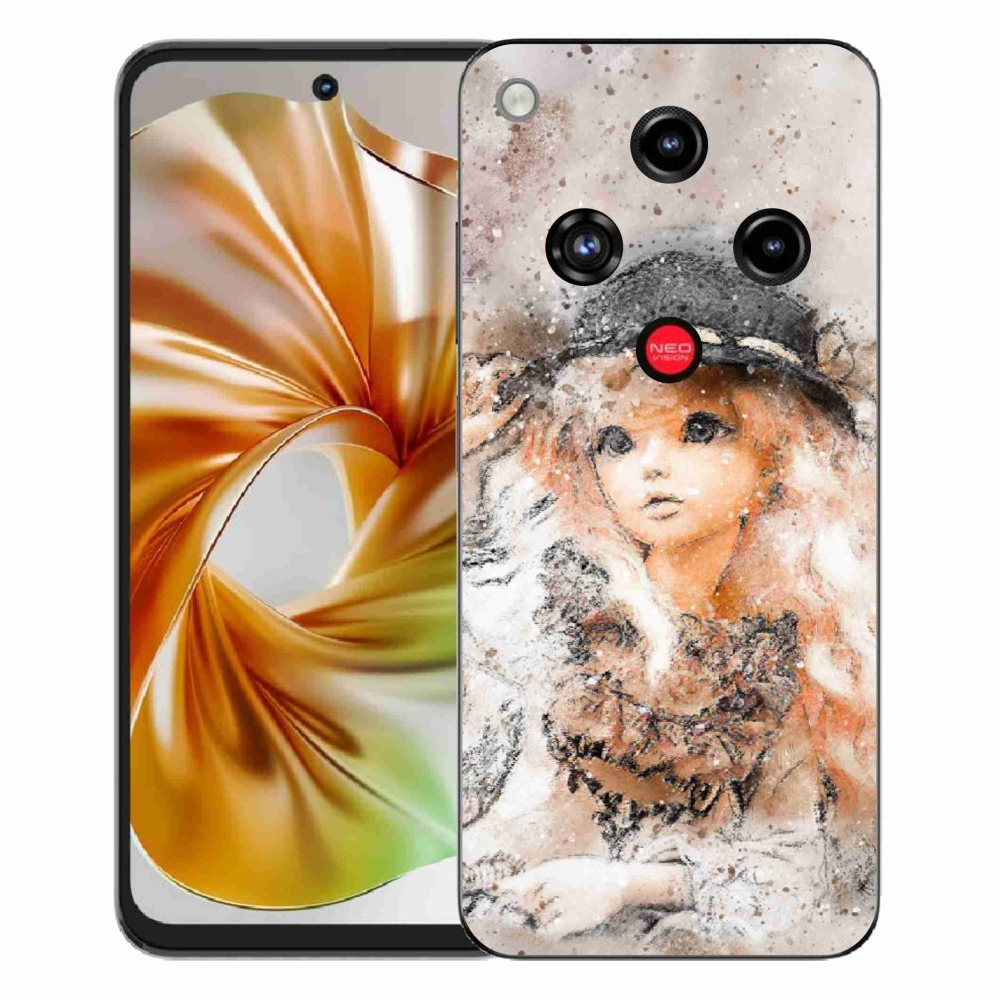 Gelový kryt mmCase na ZTE Nubia Focus 2 - holčička s kloboukem