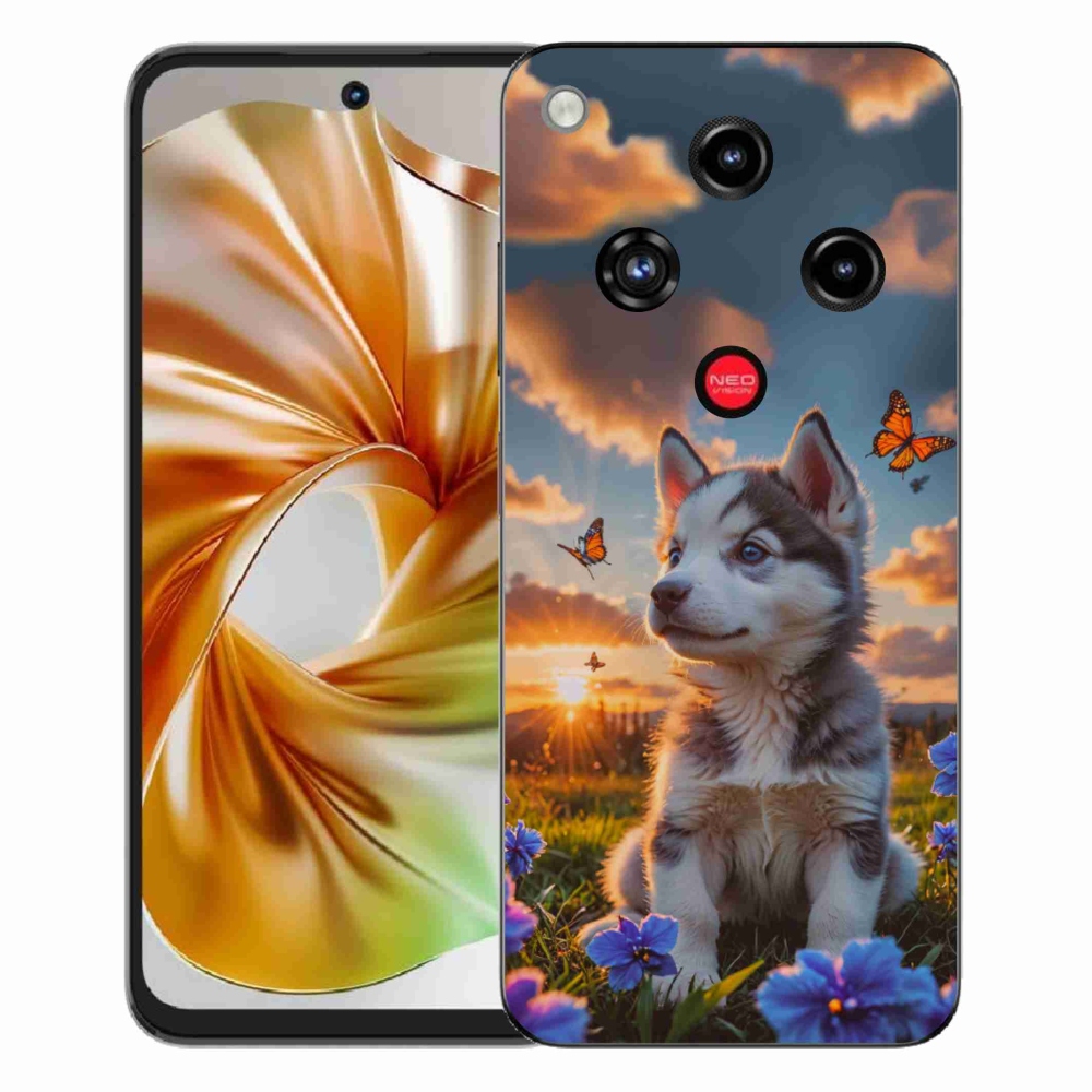 Gelový kryt mmCase na ZTE Nubia Focus 2 - husky při západu slunce