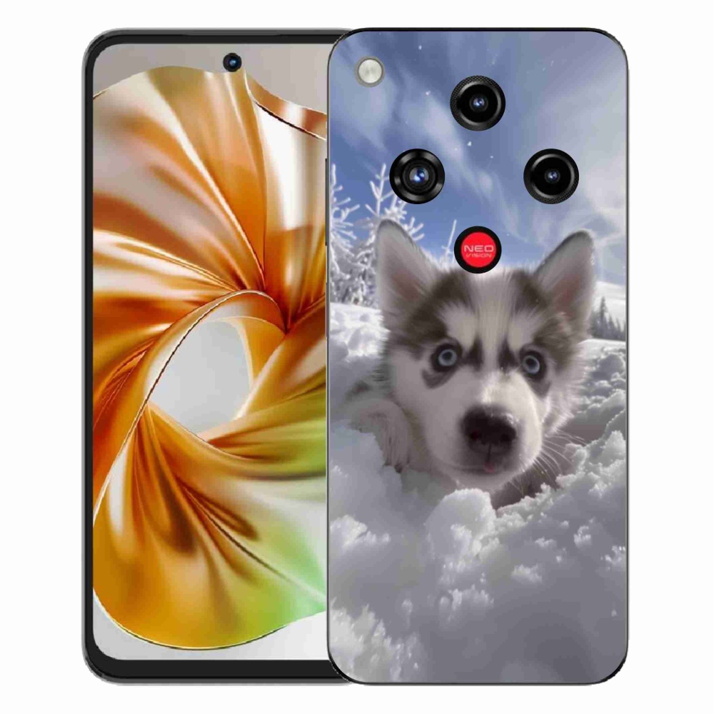 Gelový kryt mmCase na ZTE Nubia Focus 2 - husky ve sněhu