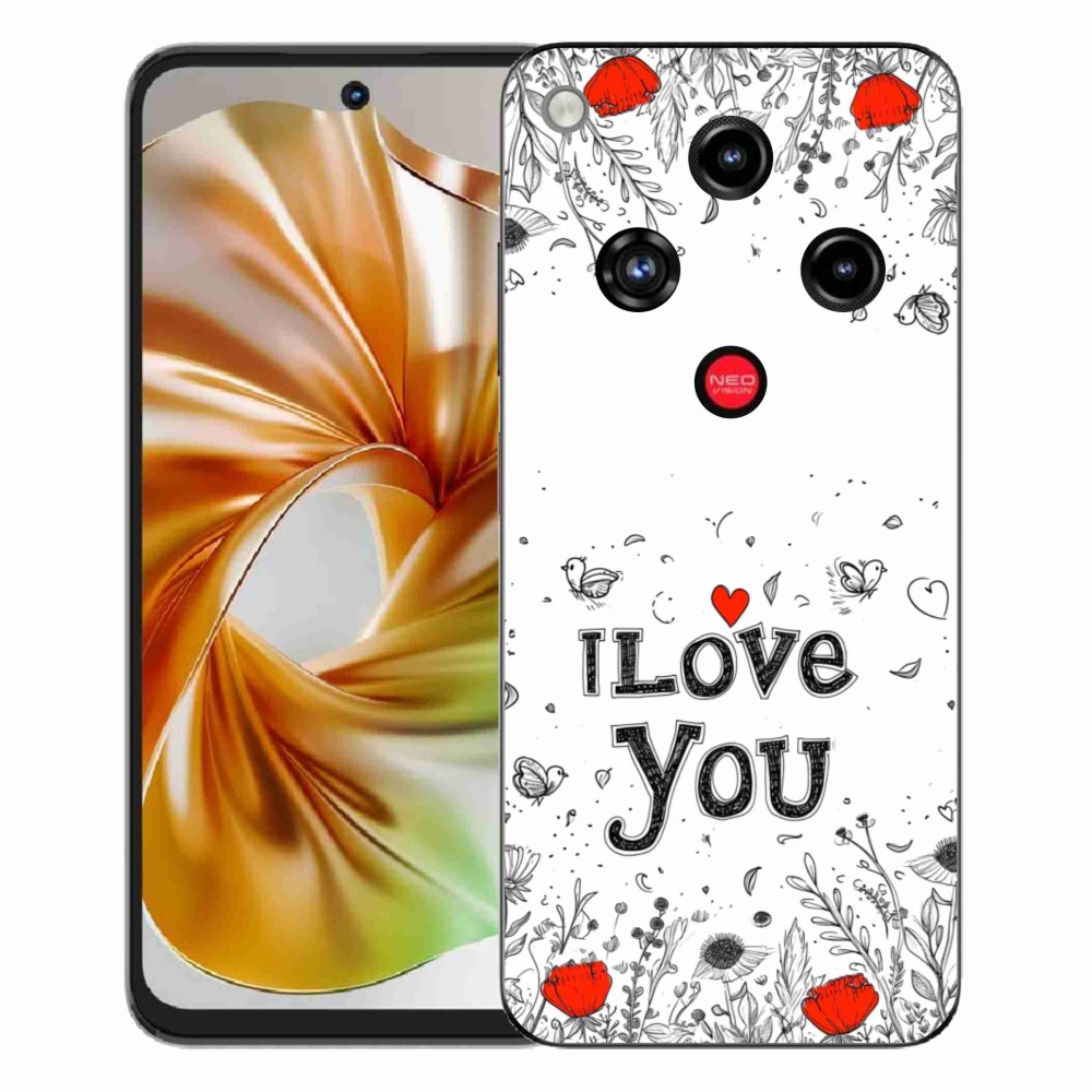 Gelový kryt mmCase na ZTE Nubia Focus 2 - I love you bílé pozadí