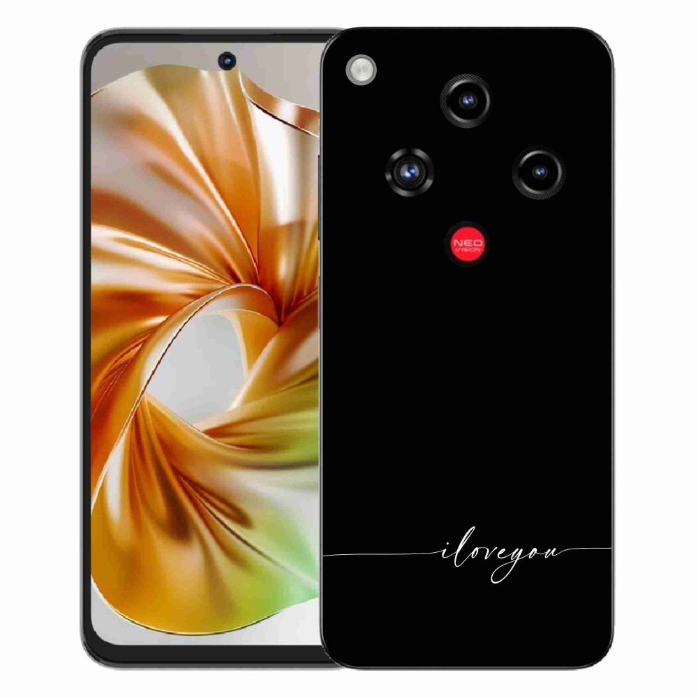 Gelový kryt mmCase na ZTE Nubia Focus 2 - I love you černé pozadí