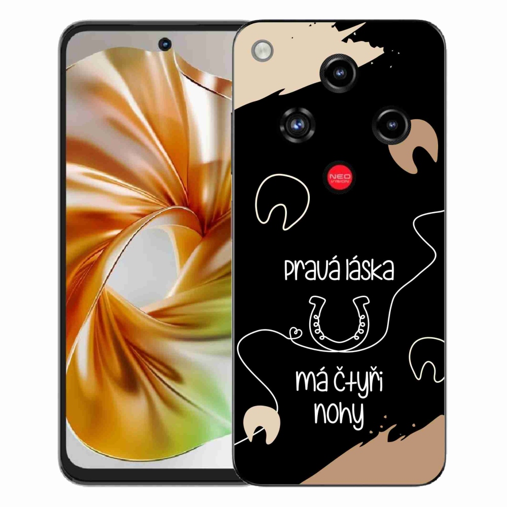 Gelový kryt mmCase na ZTE Nubia Focus 2 - koňský motiv černé pozadí