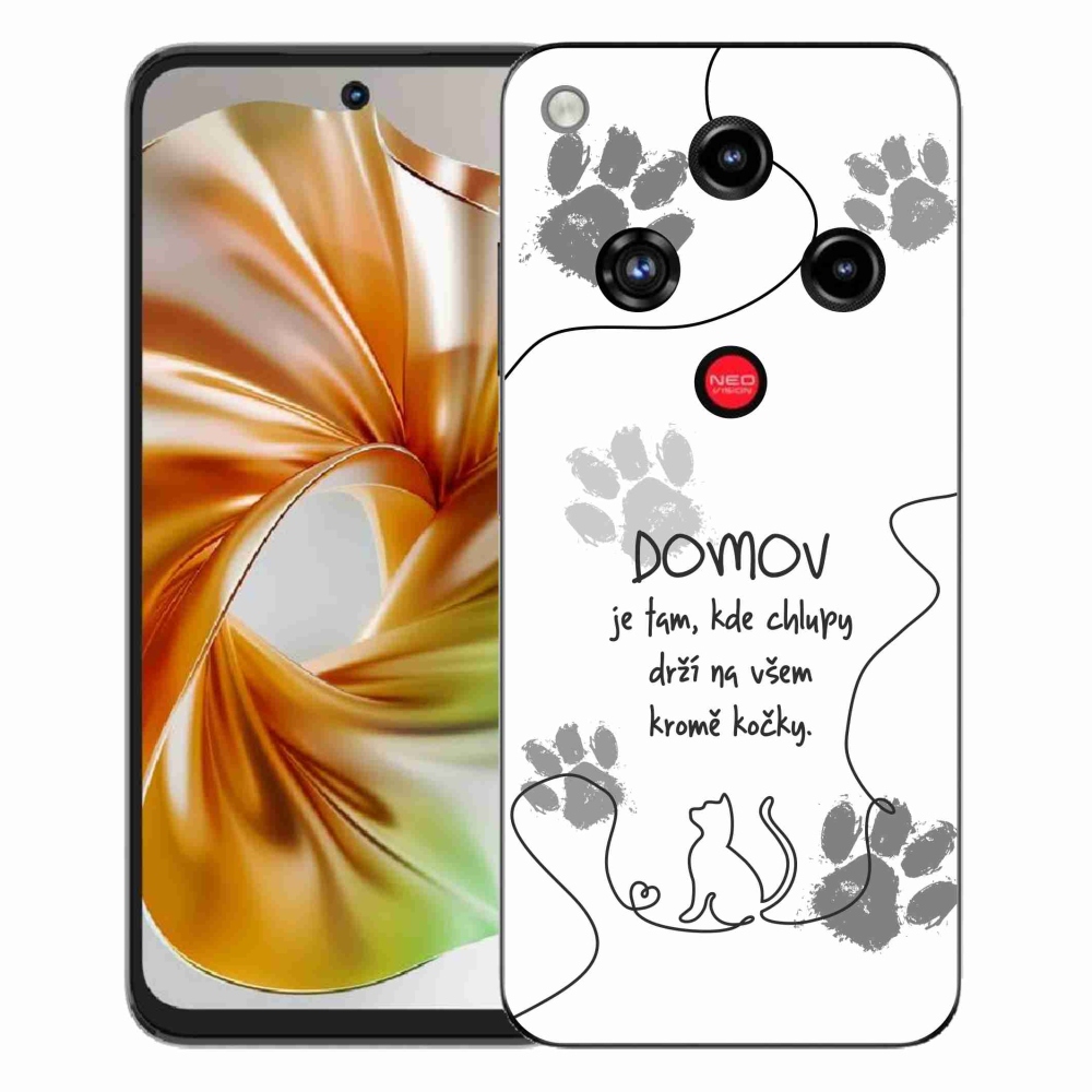 Gelový kryt mmCase na ZTE Nubia Focus 2 - kočičí motiv bílé pozadí