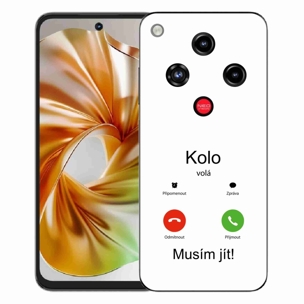 Gelový kryt mmCase na ZTE Nubia Focus 2 - kolo volá bílé pozadí