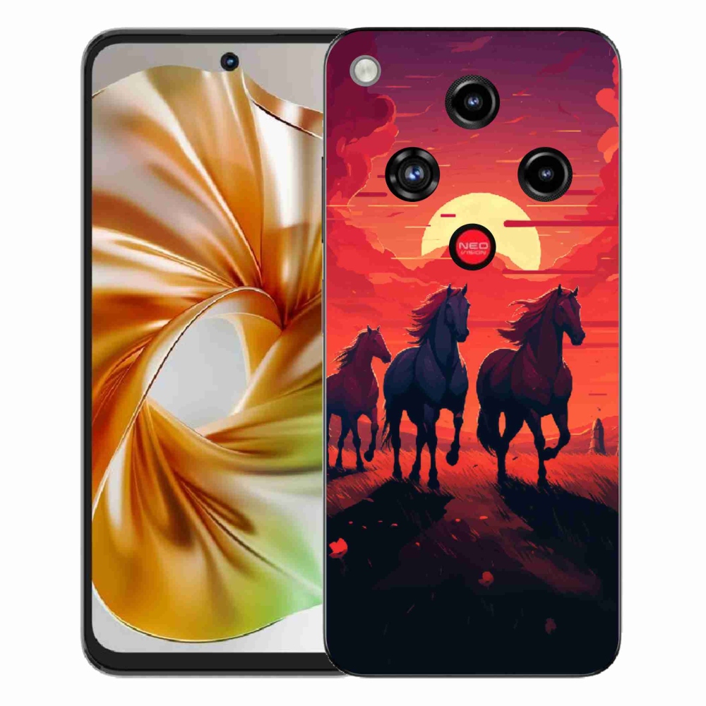 Gelový kryt mmCase na ZTE Nubia Focus 2 - koně a západ slunce