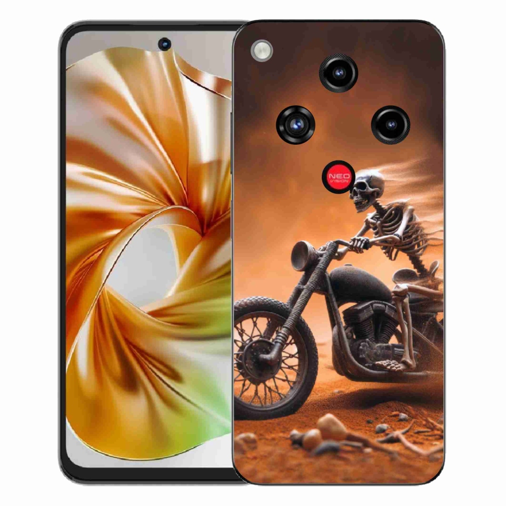 Gelový kryt mmCase na ZTE Nubia Focus 2 - kostra na motorce
