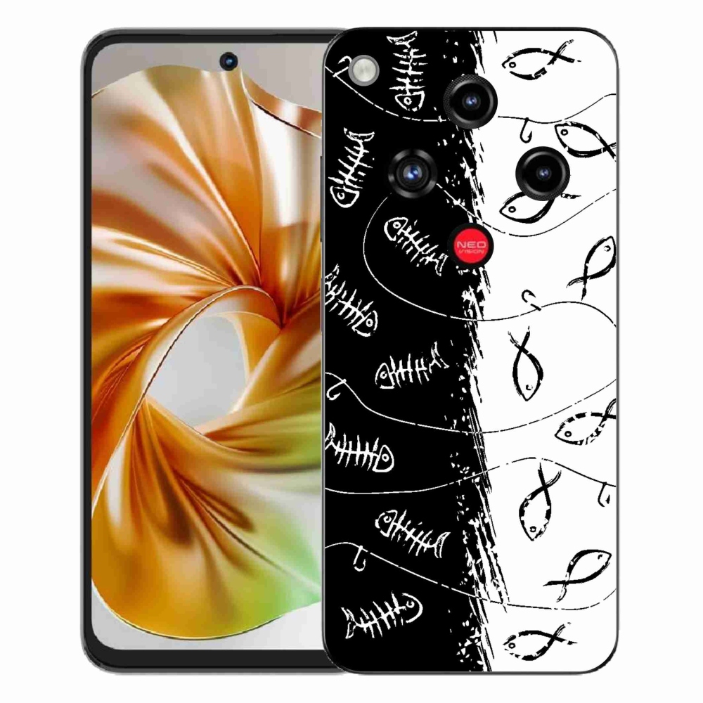 Gelový kryt mmCase na ZTE Nubia Focus 2 - kostry a rybky