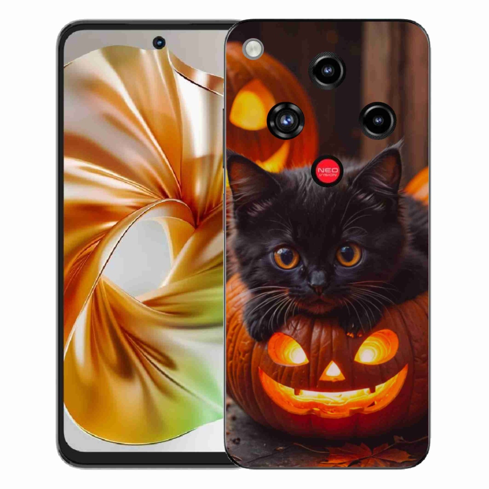 Gelový kryt mmCase na ZTE Nubia Focus 2 - kotě a dýně
