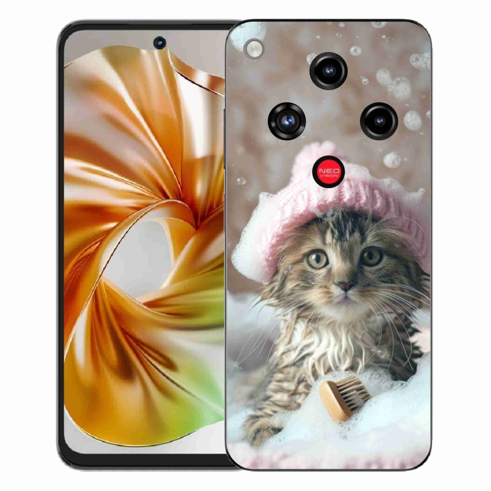 Gelový kryt mmCase na ZTE Nubia Focus 2 - kotě a koupel