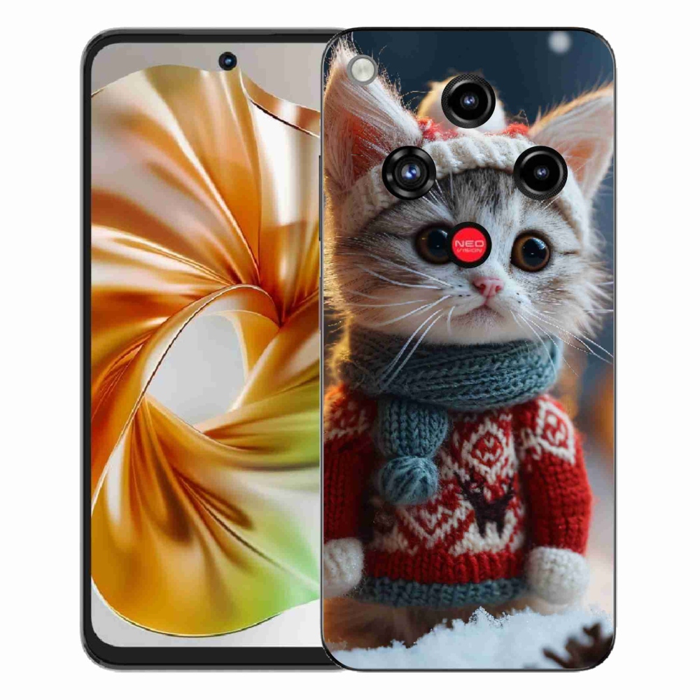 Gelový kryt mmCase na ZTE Nubia Focus 2 - kotě ve svetru